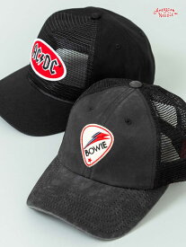 【 AMERICAN NEEDLE 】 DAVID BOWIE ／ AC/DC メッシュキャップ ｜ 帽子 野球帽 CAP キャップ 通販 オールシーズン メンズ レディース ユニセックス 黒 ブラック フリーサイズ オールシーズン サイズ調整 人気 おすすめ アメリカンニードル アメカジ ブランド METHOD