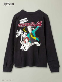 【ルパン三世】“キービジュアル”刺繍入り ロンT ｜ ロンティー 長T 長袖 Tシャツ メンズ 秋 秋物 オールシーズン 黒 ブラック M L XL LL 2L XXL 3L 大きいサイズ ゆったり 人気 バイカー ブランド 流儀圧搾 METHOD