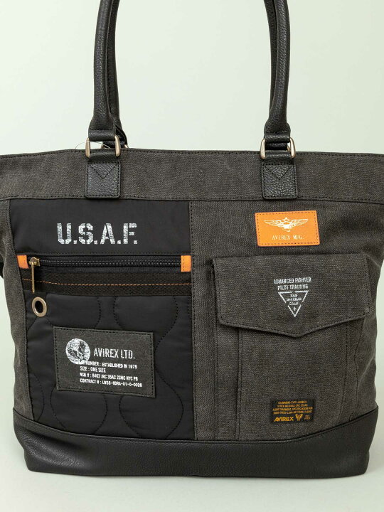 <送料無料>【AVIREX】CUSTOM TOTE BAG〔LIMITED〕 ∴ | バッグ トートバッグ ショルダーバッグ 通販 メンズ レディース ユニセックス 黒 ブラック 緑 カーキ 青 デニム インディゴ ブルー 大きめ たっぷり A4 書類 通勤 通学 人気 おすすめ ミリタリー ... AVIREX トートバッグ ショルダー ブルー