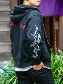 【抜刀娘】 ロゴ 刺繍 ZIP パーカー ｜ 和柄 スウェット フルジップ ジップアップ 長袖 通販 メンズ レディース ユニセックス 白 ホワイト 黒 ブラック M L XL LL 2L XXL 3L 大きいサイズ 大きめ ゆったり 人気 オススメ おしゃれ ブランド 流儀圧搾