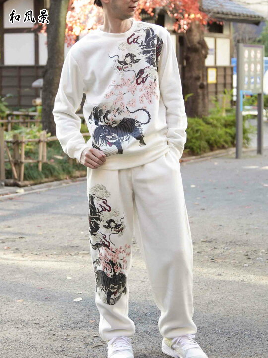 楽天市場】【和風景】“龍虎” プリント 入り 裏起毛 トレーナー ｜ 和柄 