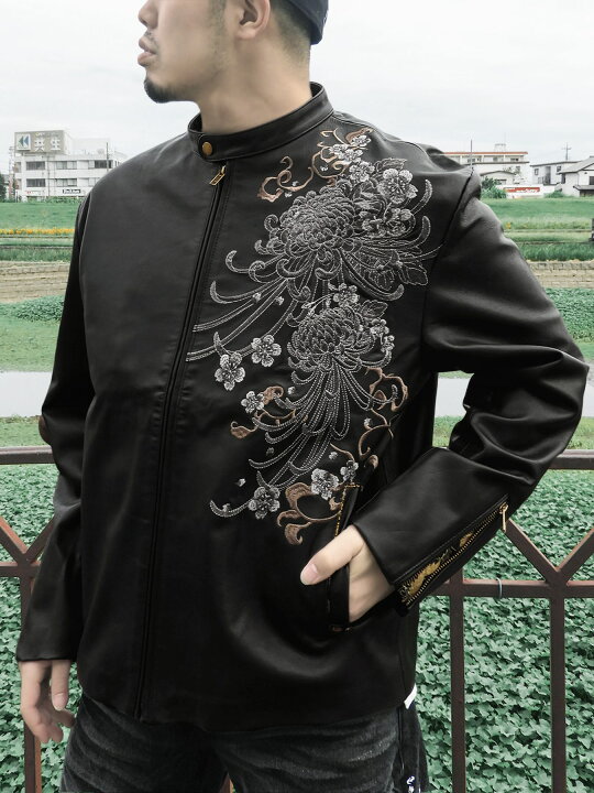 楽天市場】【絡繰魂・頂】 百華 昇龍 総刺繍 レザー ジャケット ：限定 