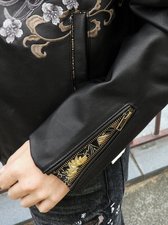 楽天市場】【絡繰魂・頂】 百華 昇龍 総刺繍 レザー ジャケット ：限定 