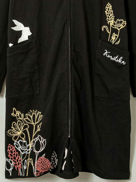 楽天市場】＜送料無料＞【黒菟華】“花には水を” 総刺繍 ダブル フード 