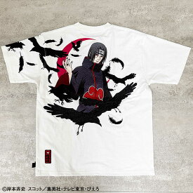 【絡繰魂・粋×NARUTO】 イタチ Tee ｜ 和柄 ナルト Tシャツ ティーシャツ メンズ レディース ユニセックス 半袖 通販 夏 夏服 春 春服 白 ホワイト 黒 ブラック M L XL LL 2L XXL 3L 大きいサイズ ブランド 流儀圧搾 METHOD