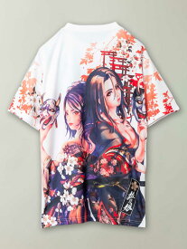 【抜刀娘 -美麗-】“桜舞う娘たち”昇華転写 プリント Tシャツ｜ ティーシャツ 半袖 通販 メンズ レディース ユニセックス 春 春服 夏 夏服 白 ホワイト 黒 ブラック M L XL LL XXL 3L 刺繍Tシャツ 人気 ミリタリー ブランド 流儀圧搾