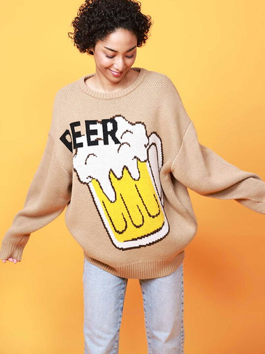 楽天市場】◇スーパーSALE◇【YOIDORE】“BEER”ジャガード ニット ｜ 和 