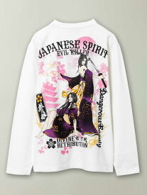 【抜刀娘】“妃那＆結愛：都の二人”プリント ロンT ｜ 和柄 Tシャツ 長T 長袖 ロンティー 通販 メンズ レディース ユニセックス 秋 秋服 春 春服 オールシーズン 白 ホワイト 黒 ブラック M L XL LL 2L XXL 3L 大きいサイズ おすすめ ブランド 流儀圧搾