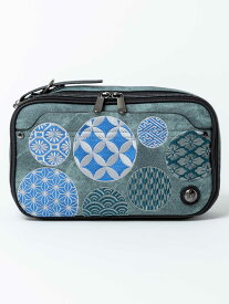 【雅結】小紋 刺繍 2WAY ボディバッグ ｜ 和柄 BAG かばん 鞄 ショルダー 斜めがけ 肩掛け 手持ち クラッチバッグ 通販 メンズ レディース ユニセックス オールシーズン 黒 ブラック 青 ブルー ペットボトル 大きいサイズ 人気 ブランド 流儀圧搾
