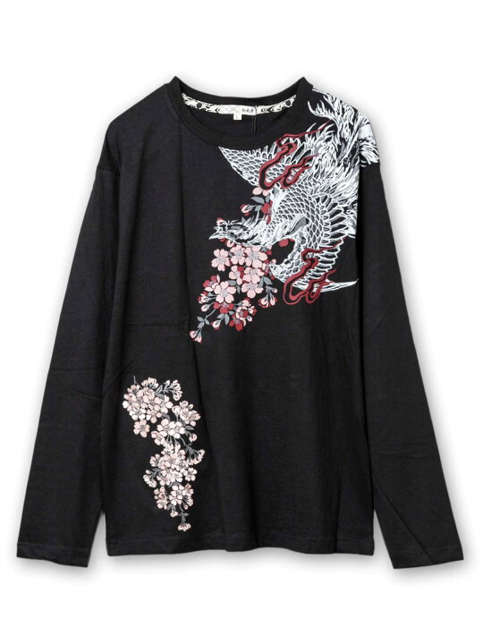 楽天市場】【和風景】 鳳凰 と 桜 刺繍入りプリント ロンT ｜ 和柄 