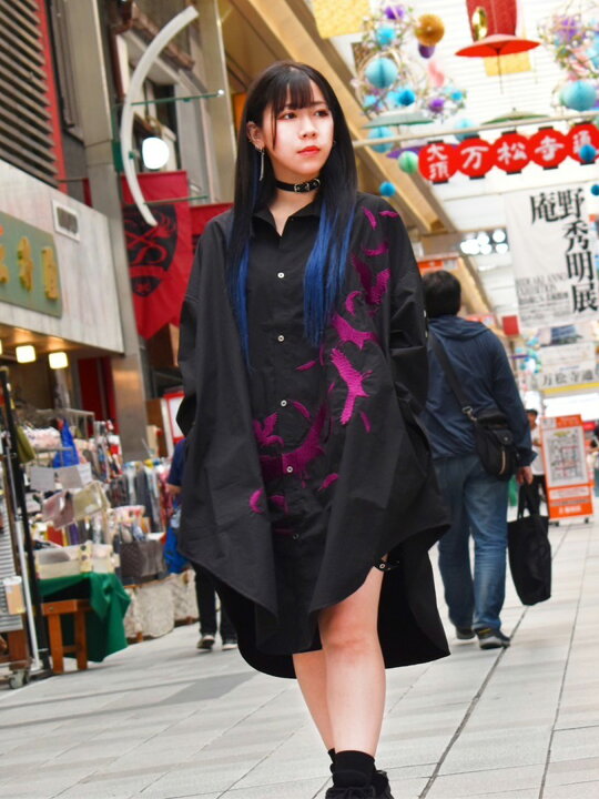 楽天市場】＜送料無料＞【DAKU】“カラス”総刺繍ロングシャツ ｜ シャツ  