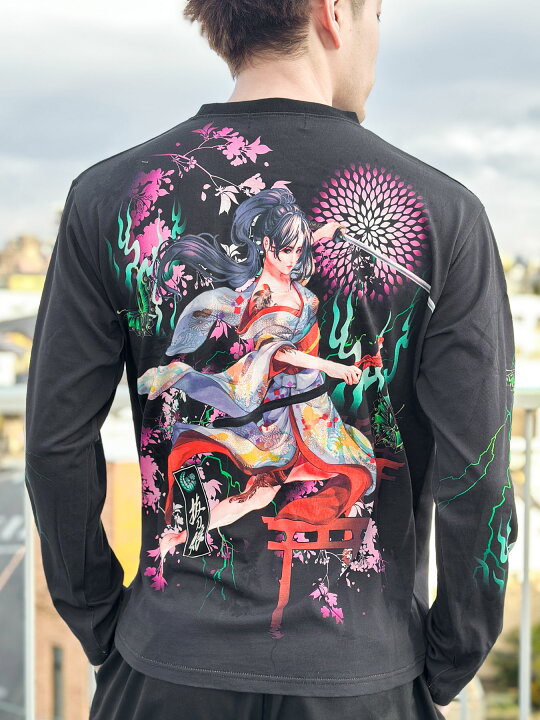 楽天市場】◇スーパーSALE◇【抜刀娘】“妃那：妖炎”刺繍入りプリント 