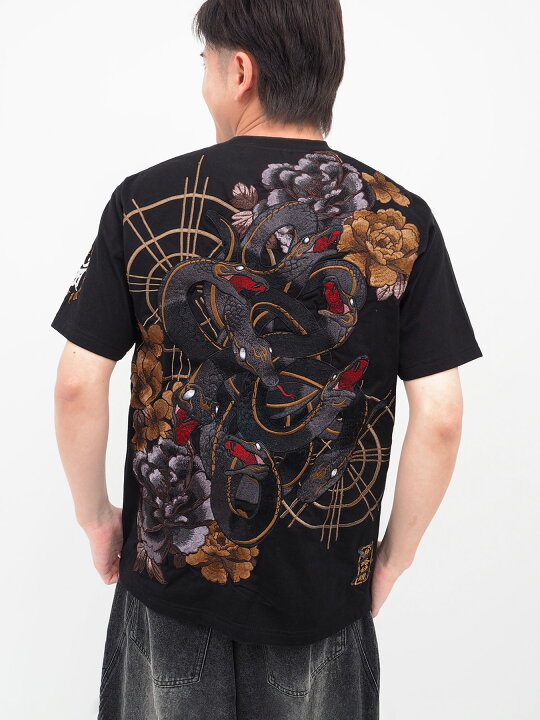 楽天市場】＜送料無料＞【絡繰魂・粋】“ヤマタノオロチ”総刺繍Tシャツ 
