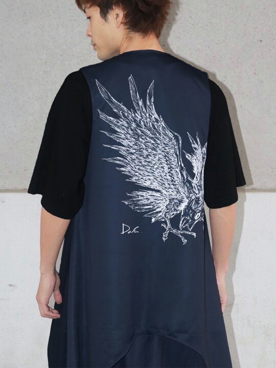楽天市場】【DAKU】カラス刺繍イレヘムベスト｜ 変形ベスト 通販 