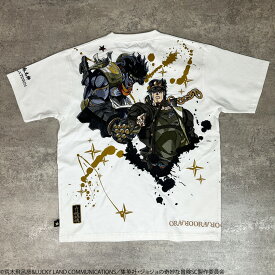 【絡繰魂・粋×ジョジョの奇妙な冒険】空条承太郎 Tee｜ 和柄 JOJO 半袖 Tシャツ メンズ ユニセックス 通販 夏 夏服 白 ホワイト 黒 ブラック M L XL LL 2L XXL 3L 大きいサイズ ブランド 流儀圧搾 METHOD