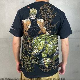 【絡繰魂・粋×ジョジョの奇妙な冒険】DIO Tee｜ 和柄 JOJO ディオ 半袖 Tシャツ メンズ ユニセックス 通販 夏 夏服 白 ホワイト 黒 ブラック M L XL LL 2L XXL 3L 大きいサイズ ブランド 流儀圧搾 METHOD