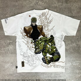 【絡繰魂・粋×ジョジョの奇妙な冒険】DIO Tee｜ 和柄 JOJO ディオ 半袖 Tシャツ メンズ ユニセックス 通販 夏 夏服 白 ホワイト 黒 ブラック M L XL LL 2L XXL 3L 大きいサイズ ブランド 流儀圧搾 METHOD