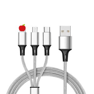 3in1 �[�d�P�[�u�� usb Android iPhone Type-C �P�[�u�� 3�̃R�l�N�^�[ �[�d�R�[�h �}���[�d �����[�d�� �ݑ�Ζ� �^�C�vC usb�P�[�u�� ��{�O�� iPhone 14 Plus iPhone 15 Pro Max