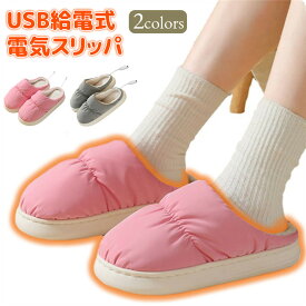 電熱スリッパ USB給電式 フットウォーマー ルームシューズ 男女兼用 ふわふわ あったかスリッパ 電気加熱スリッパ 電気 電熱 ぽかぽか あたたか 足元暖房 省エネ