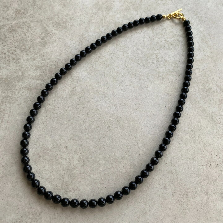 楽天市場】6mm ブラック パールネックレス メンズ アクセサリー 45  