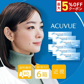 送料無料[6箱]ワンデーアキュビューモイスト 6箱セット 1箱30枚入り 1日使い捨て ワンデー モイスト アキュビュー コンタクト コンタクトレンズ ジョンソン＆ジョンソン J&J アキビューモイスト