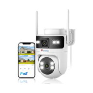 Ctronics デュアルレンズ 防犯カメラ 屋外 PoE対応 2.4/5GHzWiFi 自動追尾 NVR/ONVIF プリセット機能 カ…