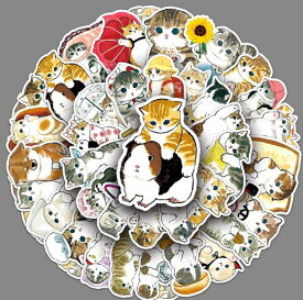 猫 ステッカー かわいい 猫シール 猫ミーム ステッカーおしゃれ 可愛い漫画 ねこステッカー 50枚セット