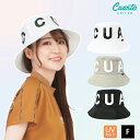 紐付きバケットハット UVカット ビッグロゴ レディース クアルトユナイテッド ゴルフグッズ 26SS
