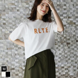 Tシャツ (980-29107) レディース トップス カットソー 半袖 五分袖 ラグランスリーブ ロゴ ドライタッチ 綿 コットン 春夏 速乾 涼しい シンプル ベーシック スムース ホワイト オフ ブラック ブルー【メール便】