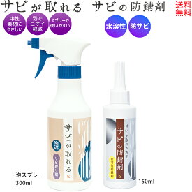 【早い者勝ち！最大50％OFFクーポン 7/19 20:00START！】 サビ取り サビ取りスプレー 泡 300ml + サビの防錆剤 150ml さび落とし 防錆 防サビ 燃料タンク 錆取り剤 錆 メッキ お風呂 車 キッチン バイク 強力 ネジ ステンレス シンク コゲ 浴室 洗剤 自転車 掃除 最強