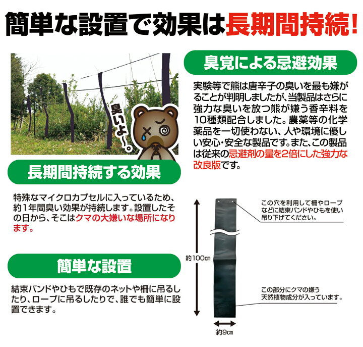楽天市場】特別セール実施中！熊 忌避剤 撃退クマ強力タイプ5個入 忌避 