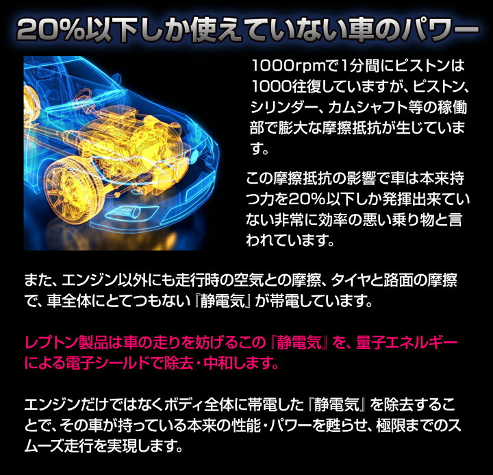 楽天市場】燃費向上グッズ レプトンパワーチップス3個セット 車 トルク  