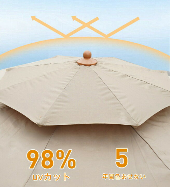 楽天市場】ガーデンパラソル パラソル 大型 直径270cm×高さ250cm 