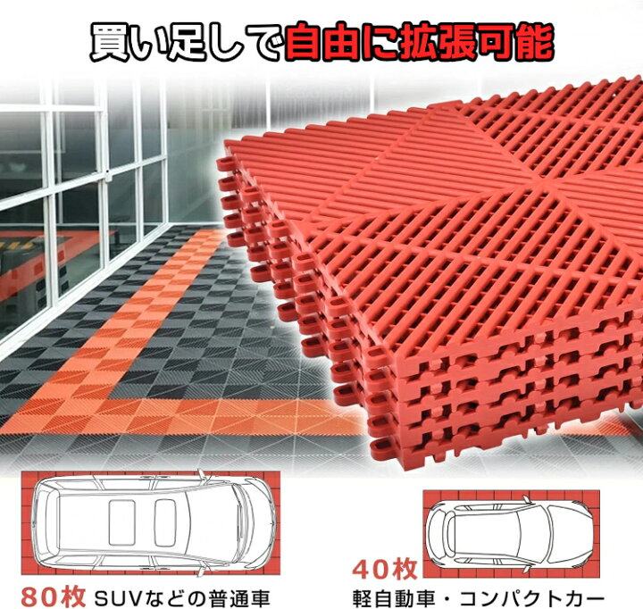 楽天市場】ガレージタイル ガレージマット 40cm×40cm×1.8cm 連結可能 