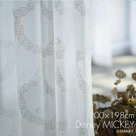 レース カーテン MICKEY/ミッキー フラワーリース 幅100×丈198cm 1枚入Disney8□おしゃれ レース かわい…