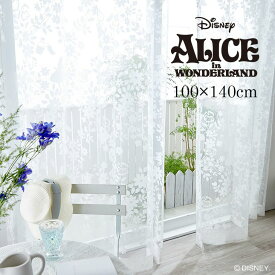 [P10倍 5/27 9:59迄]レース カーテン ALICE/Sweet flower voile スウィートフラワーボイル 100×133cm 1枚入Disney9□アリス おしゃれ 花柄 フラワー ボタニカル かわいい 日本製 レースカーテン 洗える ホワイト リビング 子供部屋 スミノエ Disneyzone