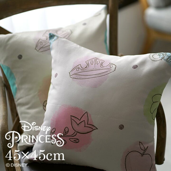 楽天市場 ポイントアップ 8 23 13 59迄 ディズニー プリンセス クッションカバー Princess プリンセス プリンセスチャーム 45 45cmアリエル シンデレラ ラプンツェル Disney 7 日本製 洗える カバー単品での販売 スミノエ Disneyzone カーテン ラグのクーカン
