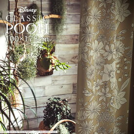 遮光カーテン POOH/プー パルテール 幅100×丈178cm 1枚入ディズニー Disney6□ 野原に咲き乱れる花々とその中で遊ぶ くまのプーさんを手書きタッチでやさしく描いた、エレガントな遮光カーテン。スミノエ Disneyzone
