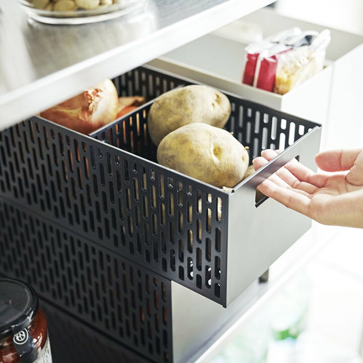 売店 野菜 ストッカー ベジタブルストッカー Tower タワー 収納 おしゃれ スタッキングボックス 風通し 根菜 整理 シンプル 山崎実業 クッチーナ Settefibra Com Br