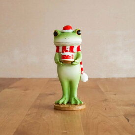 3点で9%OFFクーポン対象 在庫限り コポー カエル ガーデン クリスマスケーキを持つカエル Copeau コポー クッチーナ 送料無料 カエル コポー 新作 ダイカイ コポー カエル 人気 カエル の コポー 置物 クリスマス 冬 ケーキ ショートケーキ お菓子 かわいい 玄関 インテリア