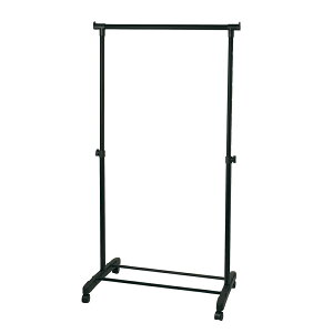 KKハンガーラックシングルブラック パイプハンガー 伸縮式 組み立て式