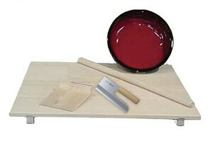 星野工業 本格そばうち 5点セット 日本製 足付のし板 こねばち 麺棒 こまいた 麺切り包丁 そば打ち DVD付き