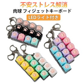 キーボード キーホルダー ストレス解消に最適 LEDキーボード フィジェットトイ メカニカルキーボードキーホルダー LEDライト付き LEDキーボード コンパクトで軽量 丈夫 キースイッチ 遊べるキーホルダー キープラー