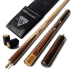 【送料無料】ビリヤード キュー CUESOUL 57"ハンドスプライス3/4ジョイントスヌーカーキュー+延長キュー+ジョイントプロテクター+レザーバッグ（合皮）SC-JXD306