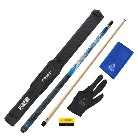 【送料無料】ビリヤード キュー CUESOUL 四神獣 白虎 58 インチ 19 オンス プール キュー スティック、13mm チップ、チョック 含み　ビリヤードケース 含み ビリヤード グローブ 含み