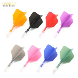 【送料無料】ダーツ フライト CUESOUL キューソール　一体型フライト ビッグウィングシェイプ 多色 3本セット