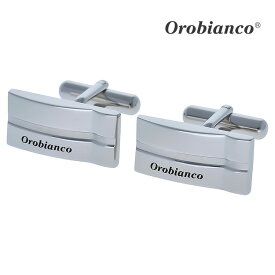 【Orobianco】ロゴ＆センターストライプカフスカフス ボタン カフスボタン 可愛い 結婚式 プレゼント 就職祝い 葬式 シンプル アクセサリー メンズ フォーマル 男性 礼服 喪服 Orobianco オロビアンコ ギフト