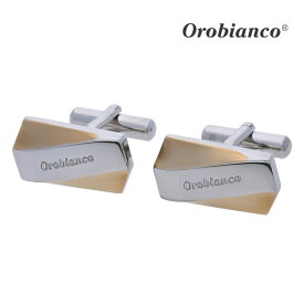 【Orobianco】ヘキサゴンプレートロゴカフス ゴールドカフス ボタン カフスボタン 可愛い 結婚式 プレゼント 就職祝い 葬式 シンプル アクセサリー メンズ フォーマル 男性 礼服 喪服 Orobianco オロビアンコ