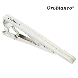【Orobianco】ロゴ&センターストライプタイピン可愛い ネクタイピン 結婚式 卒業式 就活 プレゼント 就職祝い 葬式 タイピン シンプル アクセサリー メンズ フォーマル 男性 礼服 喪服 スーツ