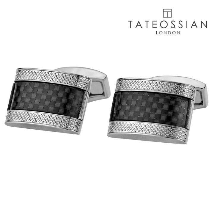 楽天市場】【TATEOSSIAN】カーボンDシェイプカフス ブラックカフス  